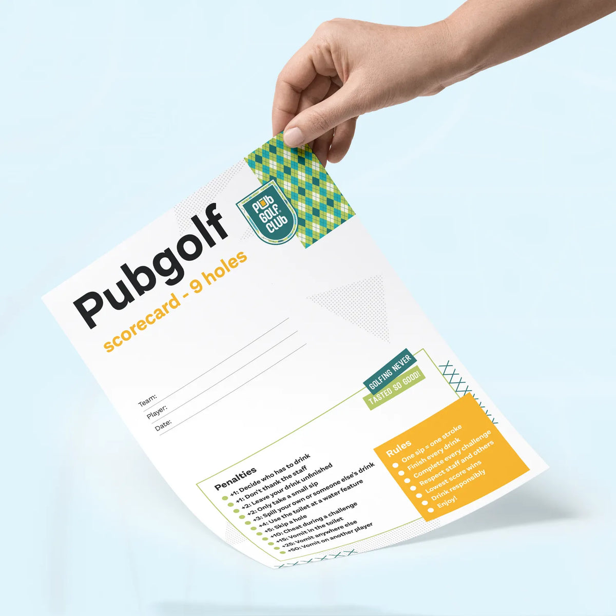 Pubgolf Scorecard Printable