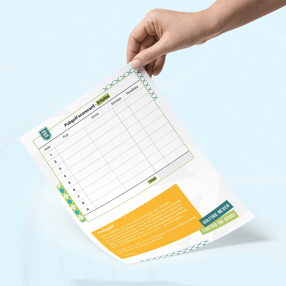 Pubgolf Scorecard Printable