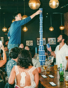 Busy, lively bar during a pub golf crawl