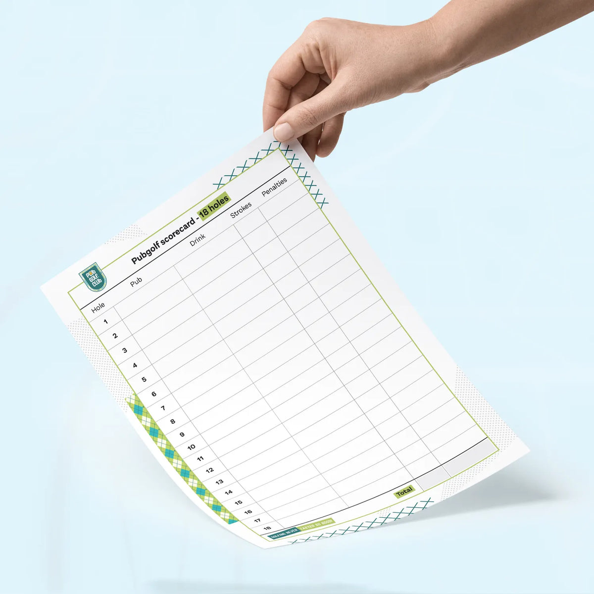 Pubgolf Scorecard Printable